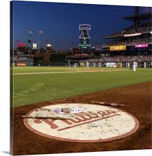 Build your very own home away from home with this philadelphia phillies citizen bank park wood pzlz! Philadelphia Phillies On Deck Circle With The Citizens Bank Park Logo And Liberty Bell Wall Art Canvas Prints Framed Prints Wall Peels Great Big Canvas
