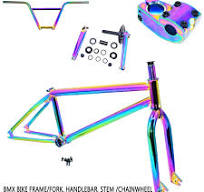 Telaio bici BMX, forcella, manubrio, attacco manubrio, ruota dentata, illusione acciaio cromo-molibdeno, accessori BMX - AliExpress 18