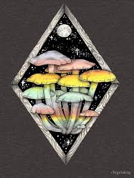 Rainbow Mushrooms Psychedelic Illustration By Chrysta Kay A T Shirt By Chrystakay At Umamitees Mushroom Art Psychedelic Illustration Psychedelic Art