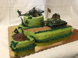 I used a 9×13 glass pan to make the bottom layer and then i used a loaf pan to make the top layer of this army cake. In The Army Likealotcakesandparties Com