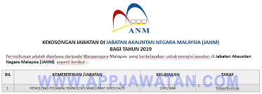 See more of jabatan akauntan negara malaysia negeri kedah on facebook. Jawatan Kosong Terkini Di Jabatan Akauntan Negara Malaysia Janm Appjawatan Malaysia
