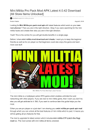 Nov 18, 2021 · mini militia pro double gun pro pack, you can unlock all weapons and enjoy the game more pleasantly and kill your friends in the game more quickly. Download Mini Militia Pro Pack Mod Latest Version By Droid Bull Issuu