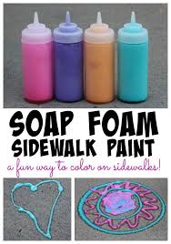 Some materials you can consider for a kids soap making project that you may not have considered before are play dough molds, sand castle molds, crayon. Soap Foam Sidewalk Paint Summer Fun For Kids Business For Kids Summer Activities For Kids