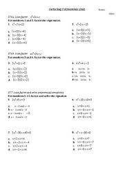 Factoring Polynomials Multiple Choice Worksheets Teaching Resources Tpt