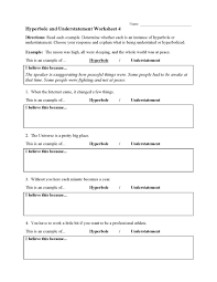 Hyperbole And Understatement Worksheets Ereading Worksheets
