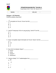 Koleksi soalan dan latihan sejarah tahun 4 + jawapan. Pendidikan Muzik Tahun 4 Topik 1 Minggu 1 2 Cute766
