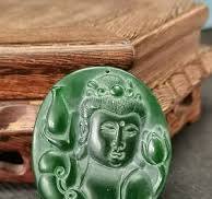 Perfect Chinese Green Jade Precision Carve Guanyin Head Lotus Flower  Pendant F03 | eBay