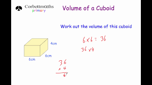 Volume of the cuboid = (length × breadth × height) diagonal of a cube = √3l: Volume Of A Cuboid Primary Youtube