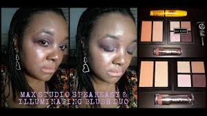 Max Studio Makeup + Demo: Speakeasy Quad Eyeshadows, Illuminating Blush Duo