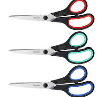 iBayam 3-Pack 8" Heavy Duty Scissors with Ultra Sharp Blades and Comfort  Grip Handles - For Office, Home, School, Sewing, and Crafts
