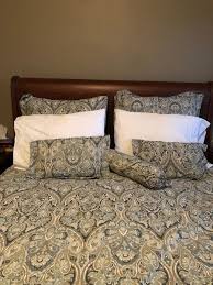 Find the bedroom set or bedroom suite that matches your style for a complete new look that feels like you. Bedroom Paint Color Mahogany Bed Mckenna Paisley Blue Duvet