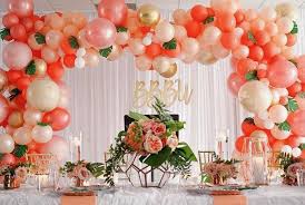 Peach Coral Balloon Decor Coral Birthday Decorations First Birthday Balloons Balloon Decorations
