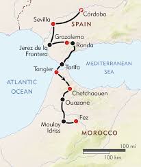 Southern Spain To Morocco Route Map Morocco Tours Morocco Spain