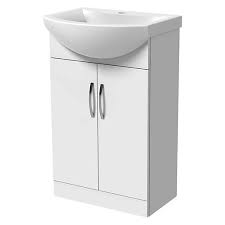 In the first case, the storage space is total because the washbasin wall mounted vanity units are fastened to the wall and even if they offer less space from a storage point of view, they offer the chance to clean. Wickes White Gloss Vanity Unit Basin 840 X 550mm Wickes Co Uk