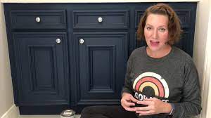 It wasn't that i didn't have the time to do this project, frankly i was afraid to do it! Diy Bathroom Cabinet Makeover Blue Chalk Paint And Dark Wax Look Youtube