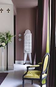 Burgundy Purple Brown Curtains Combined With Grey Wall Paint Room Colors Gray Painted Walls Yellow Living Room