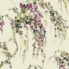 Purple Lovebirds Floral Wallpaper Watercolor Wallpaper Floral Wallpaper Botanical Wallpaper