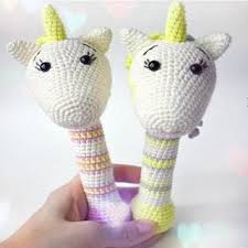 Manualidades De Lana Sonajero Unicornio De Crochet Sonajero Sonajeros Patrones Bebe De Ganchillo