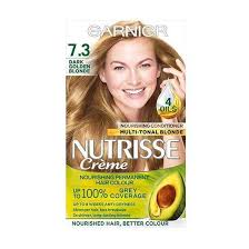 It doesn't flatter everyone, but it's a great option for blondes looking to go darker, or brunettes looking to go lighter. Garnier Nutrisse 7 3 Dark Golden Blonde Permanent Hair Dye Cosmetify