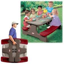 Amazon Com Little Tikes Easystore Table Toys Games Folding Picnic Table Toys Little Tikes