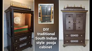Embracing your pooja room with wooden pooja shelf is one of the easiest ways to get the required space in your pooja room along with maintaining the glamour factor. Diy Traditional South Indian Style Pooja Cabinet Youtube