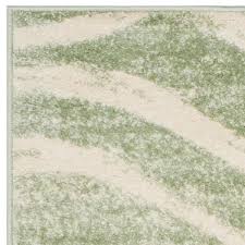This area rug consists of an ivory base color with cream, green, dark green, brown, red, orange, and teal colors. Safavieh Adirondack Sage Cream 3 Ft X 8 Ft Striped Runner Rug Adr125x 28 The Home Depot