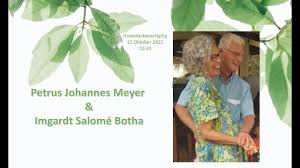 Petrus Johannes Meyer en Imgardt Salome Botha onthaal