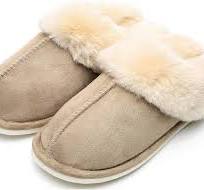 Epsion Womens Winter Warm Slipper Faux Fur Fluffy Slip-On House Slippers Suede Plush Lined/Anti-Skid Sole Indoor Outdoor
