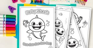 Not only single illustration in one page format, this listing also included with 2 illustrations and 4 illustrations in one. Baby Shark Coloring Pages Free Download For Kids