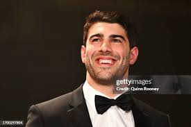 Zach Merrett and Alexandra Bourne arrive ahead of the 2023 Brownlow... News  Photo