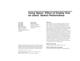 Pdf Using Space Effect Of Display Size On Users Search