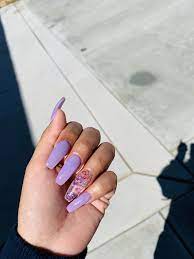 Lavender Butterfly Acrylic Nails Long Nails Nails Acrylic Nails