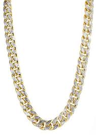 Hollow Yellow Pave Miami Cuban Link Chain 10k Yellow Gold Chains For Men Black Gold Chain Gold Chains For Men