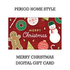 Period Home Style Merry Christmas Gift Card Digital