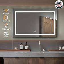 What are some of the most reviewed products in bathroom mirrors? Exbrite Led Bathroom Mirror 40 X 24 Inch Anti Fog Night Light Dimmable Touch Button Slim 90 Cri Waterproof Ip44 Horizontal Mounted Way Only Walmart Com Walmart Com