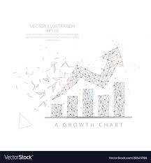 Up Arrow Graph Chart Wire Frame Low Poly