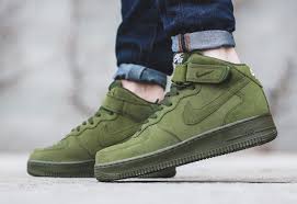 On Feet Images Of The Nike Air Force 1 Mid Legion Green Kicksonfire Com Nike Air Sneakers Sneakers Fashion