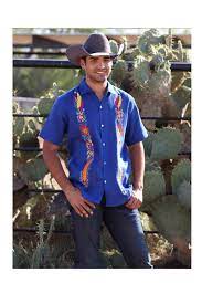 Guayabera With Otomi Embroidery Mexican Outfit Guayabera Outfit Mexican Shirts For Men