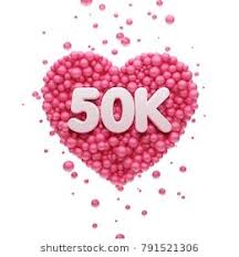 50k Or 50000 Followers Thank You Pink Heart And Red Balloons Ball 3d Illustration For Social Network Friends Followers Pink Heart Illustration Red Balloon
