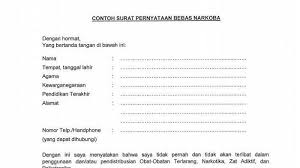 Contoh Surat Pernyataan Bebas Narkoba Untuk Syarat Cpns Kemenag 2019 Berikut Draft Dan Link Pdf Nya Tribunnews Com Mobile