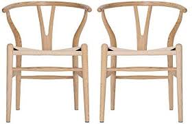 Amazon Com Vodur Wishbone Chair Natural Solid Wood Dining Chair Hans Wegner Y Chair Rattan And W Solid Wood Dining Chairs Dining Chair Hans Wegner Wood Chair