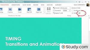 Animation pane used to have a different name and placement in powerpoint 2007. How To Set The Timing Of Your Powerpoint Transitions And Animations Video Lesson Transcript Study Com