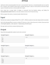 Synonyms, crossword answers and other related words for like two lowercase letters of the alphabet dotted. Solved Kattis Prva C Language I Need An Expert To Wor Chegg Com