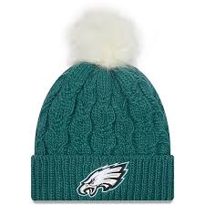 Philadelphia eagles knit hat, beanies, knitted hat. Women S New Era Midnight Green Philadelphia Eagles Flurry Cuffed Knit Hat With Pom