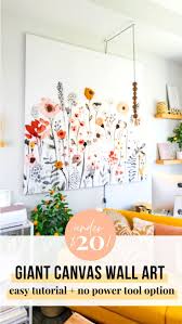 Large Wall Art Diy Make This Shower Curtain Canvas Art For Cheap Under 20 Never Skip Brunch Diy Large Wall Art Diy Canvas Wall Art Diy Canvas Art Easy