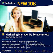 Marketing Manager By Telecommute Marketing Jobs Marketing Manager Job Posting Sites