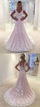 Lace Strapless A Line See Through Cheap Wedding Dresses Online Wd339 Pink Wedding Dresses Elegant Bridal Gown Inexpensive Wedding Dresses