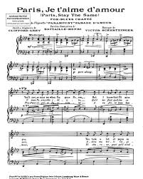 Paris Je T Aime D Amour Extrait De L Operette Parade D Amour Voice Piano Reduction Sheet Music By Victor Schertzinger Nkoda