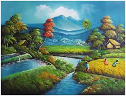24 gambar pemandangan simple cantik gambar pemandangan sawah padi yang hipster dan patut awak download 49 gam di 2020 lukisan pemandangan kota pemandangan lanskap. 15 Gambar Lukisan Pemandangan Yang Indah Terbagus Lingkar Png