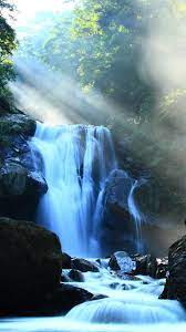 Fantasy Waterfall Among Mountains Iphone 6 Plus Wallpaper Waterfall Iphone 5s Wallpaper Wallpaper Iphone Summer